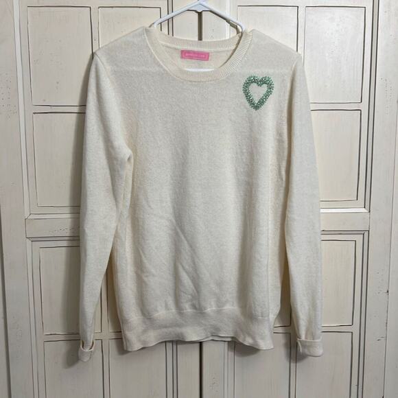 Jefferson Lane size medium 100% cashmere sweater Queen Of Hearts - Picture 1 of 4